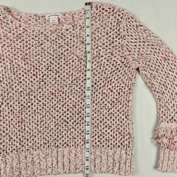 Club Monaco Open Knit Fringe Sleeves Speckled Sweater Size S Cozy Softgirl - Picture 9 of 10
